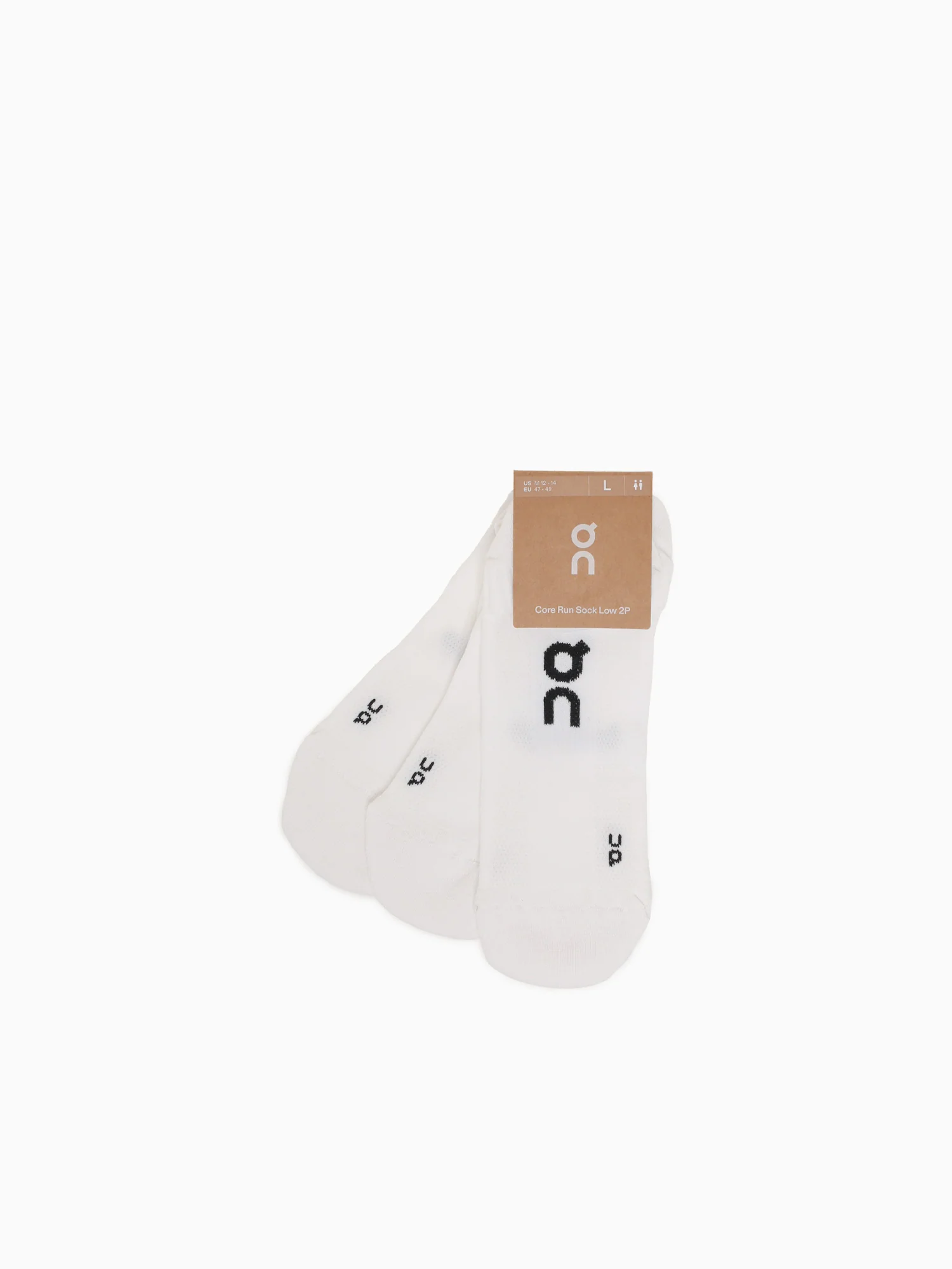 Core Run Sock Low 2p White Cotton