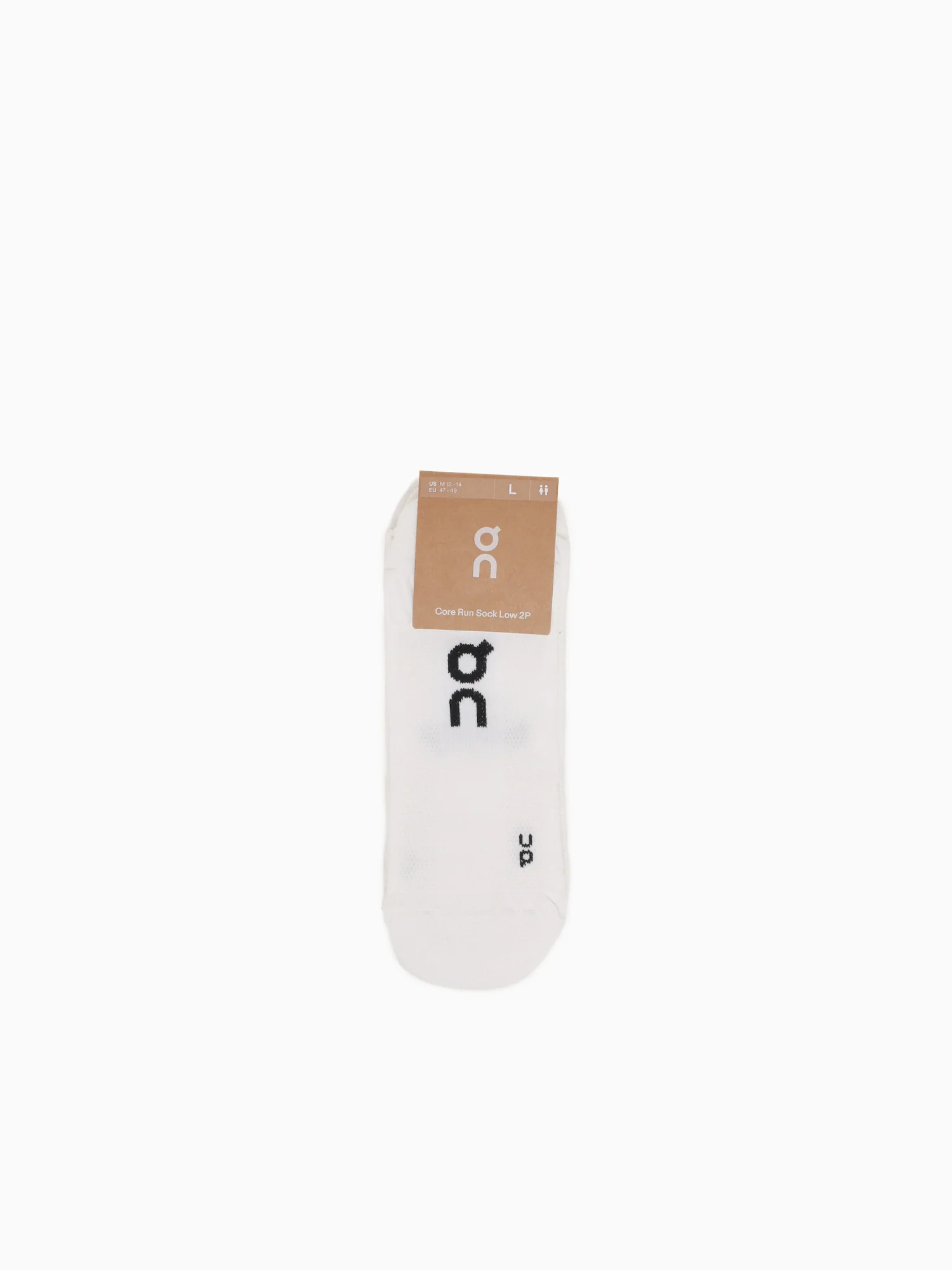 Core Run Sock Low 2p White Cotton - Image 2