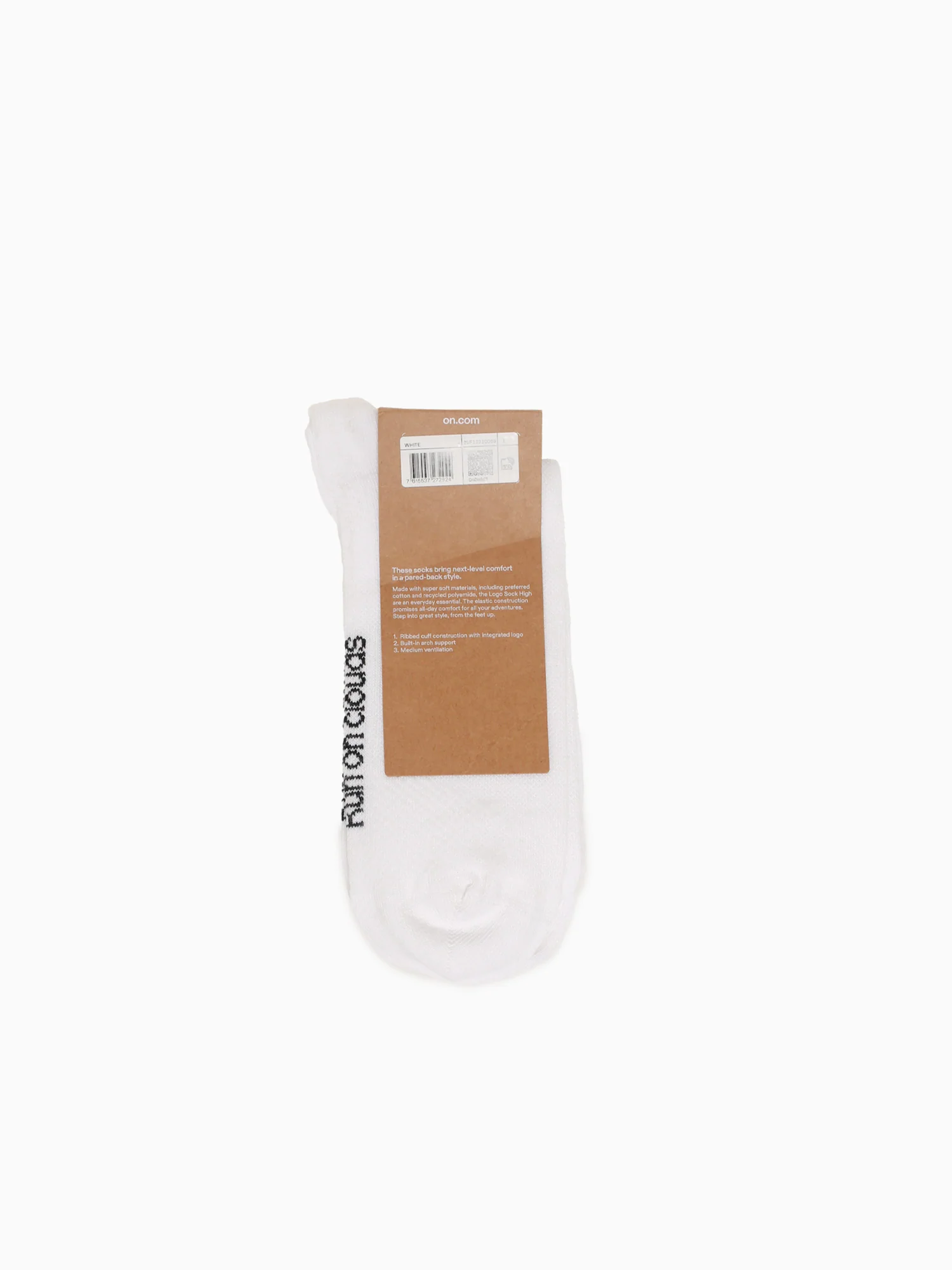 Logo Sock High 3p White Cotton - Image 4