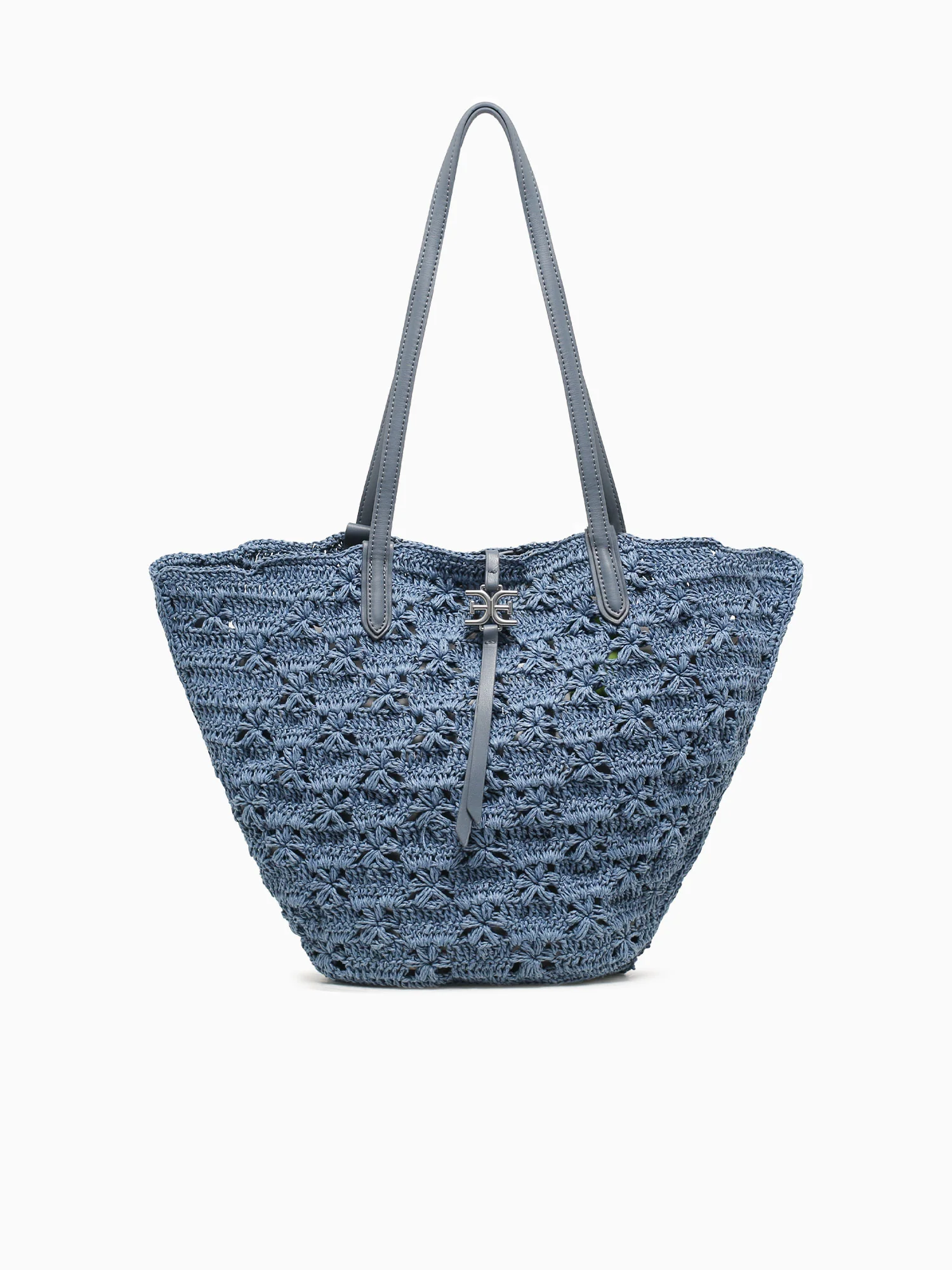 Layla Floral Fan Tote Denim Blue