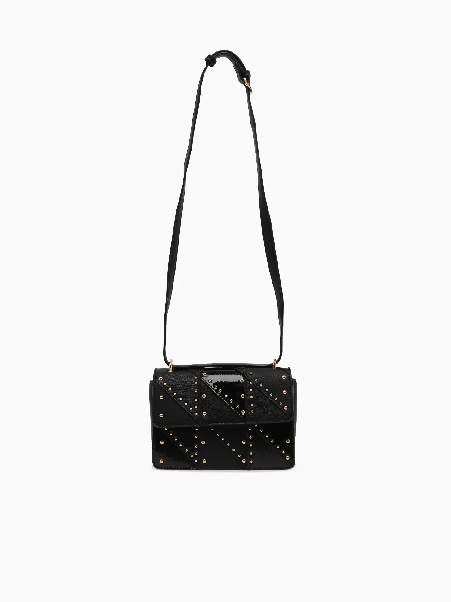 Srb26681 Patched Flap Bag Black Combo - Image 3