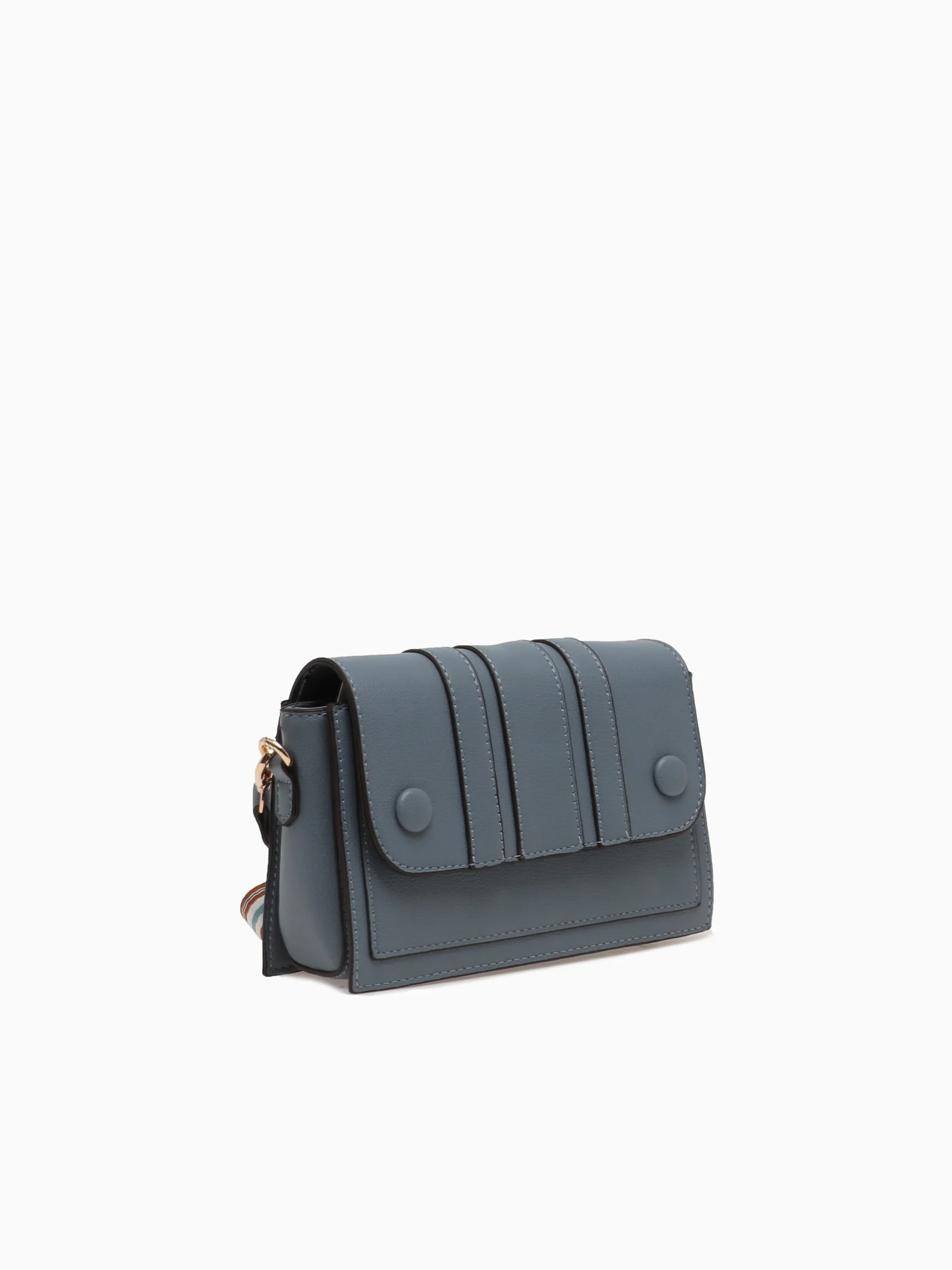 Srb26762 Button Detail Crossbag Blue - Image 2