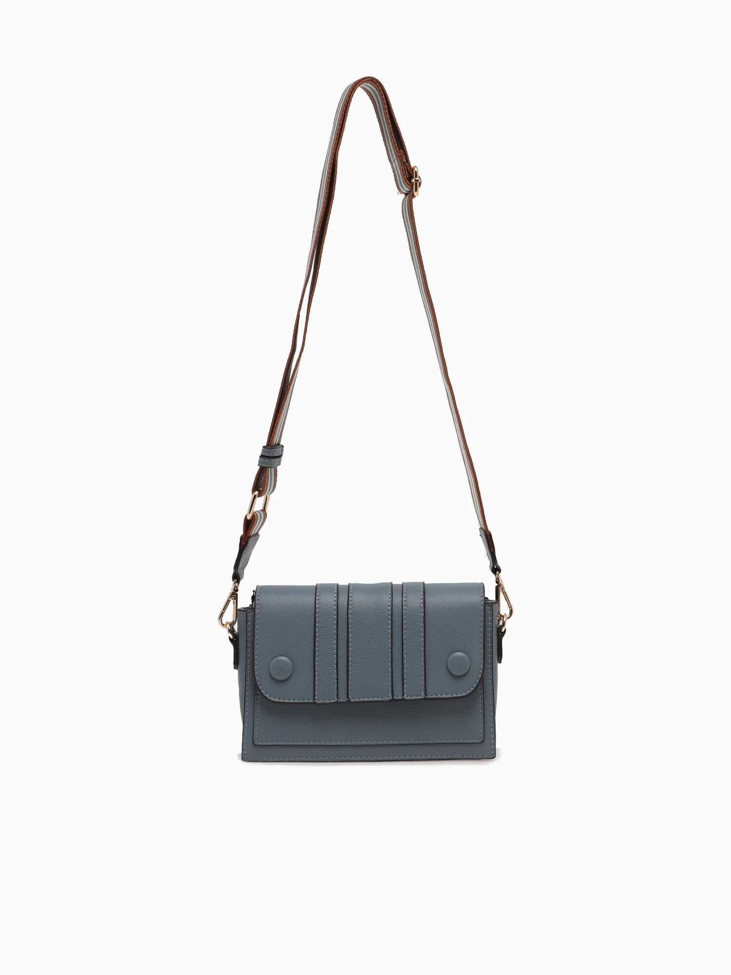 Srb26762 Button Detail Crossbag Blue - Image 3