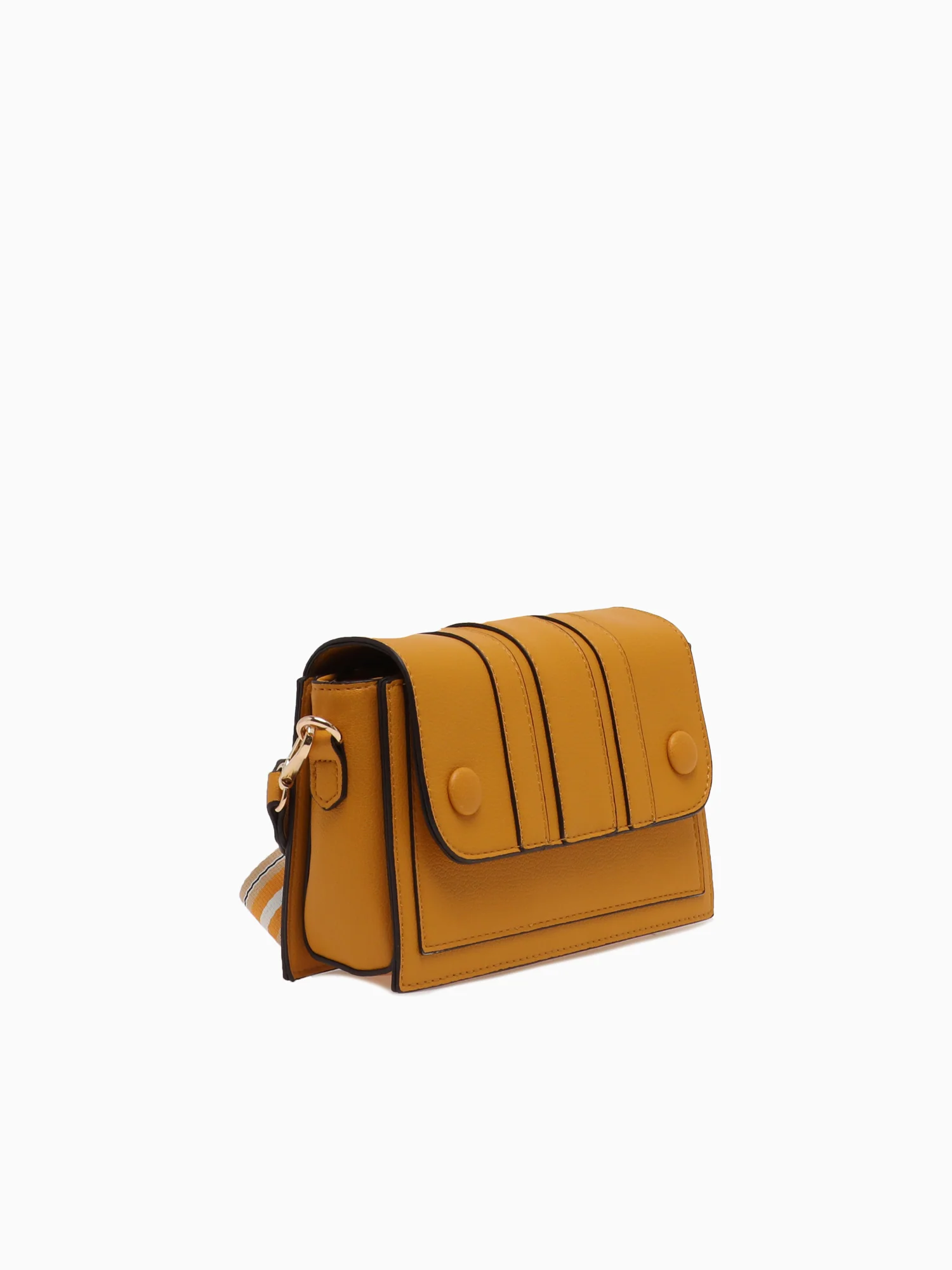 Srb26762 Button Detail Crossbag Yellow - Image 2