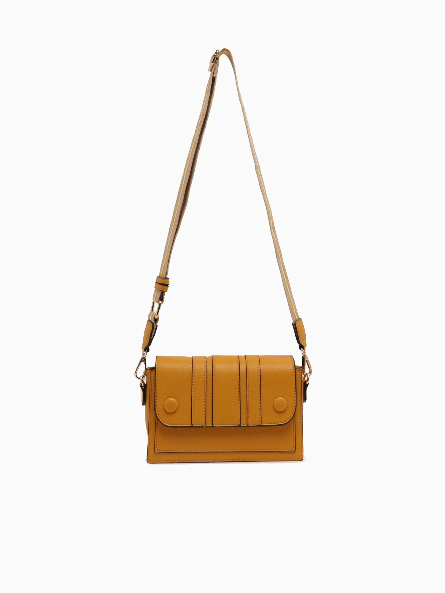 Srb26762 Button Detail Crossbag Yellow - Image 3