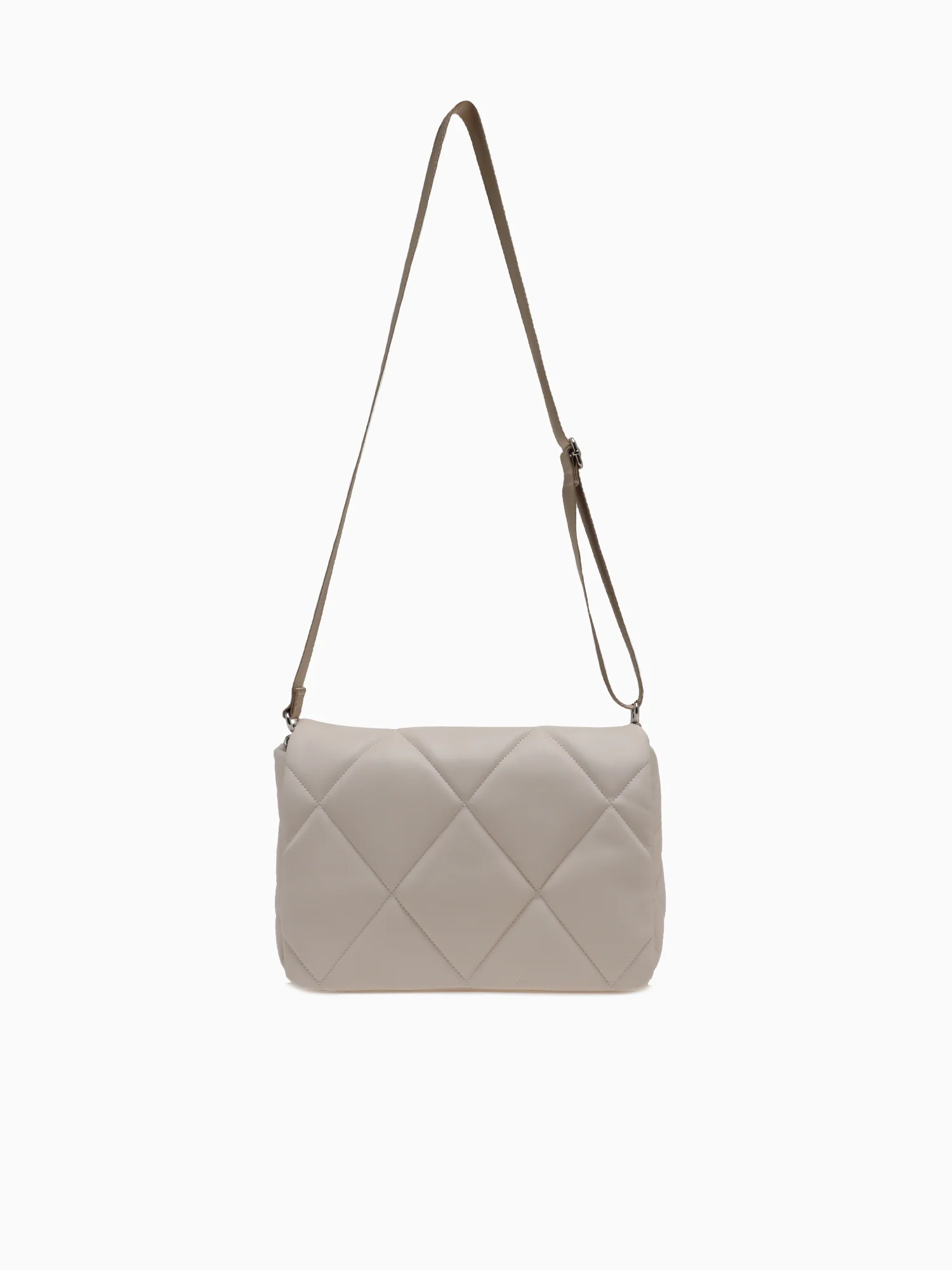 Srb26779 Quilted Flap Bag White - Image 3