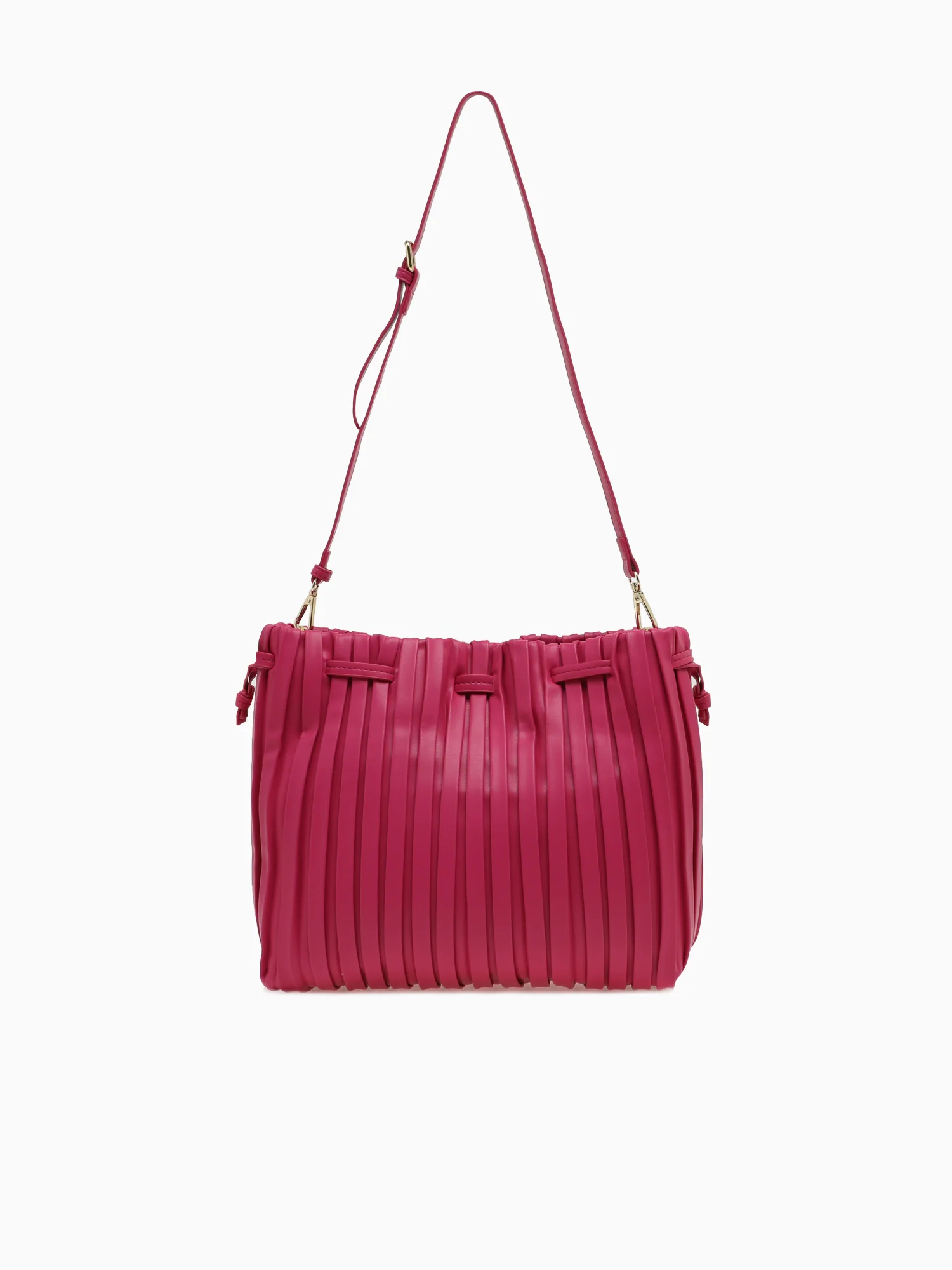 Srb26793 Pleated Shopper Fuchsia - Image 3