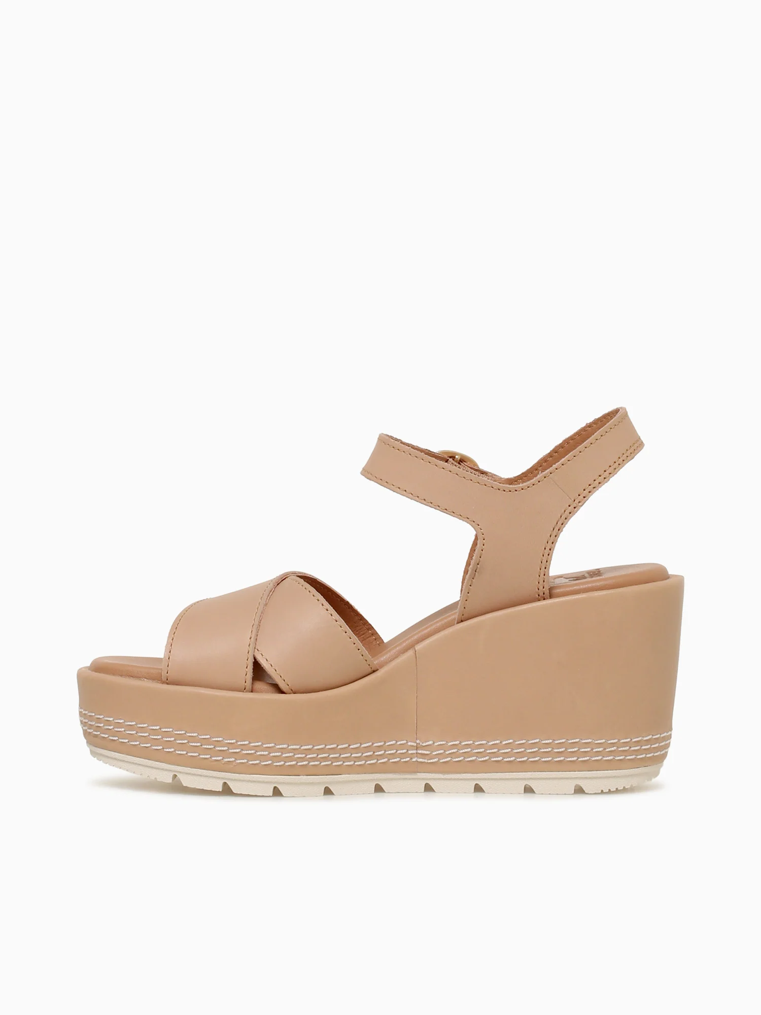 Sunpeak Wedge Ankle Strap Beige Leather - Image 3