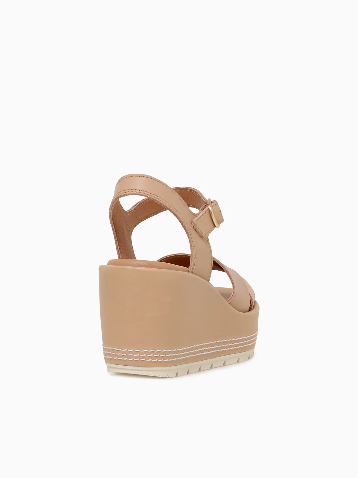 Sunpeak Wedge Ankle Strap Beige Leather - Image 4