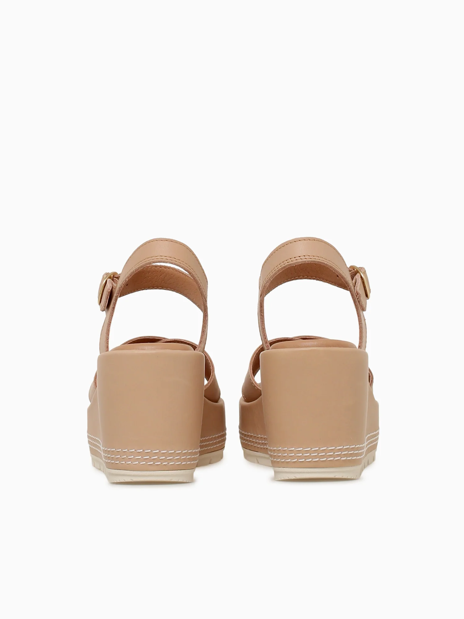 Sunpeak Wedge Ankle Strap Beige Leather - Image 6