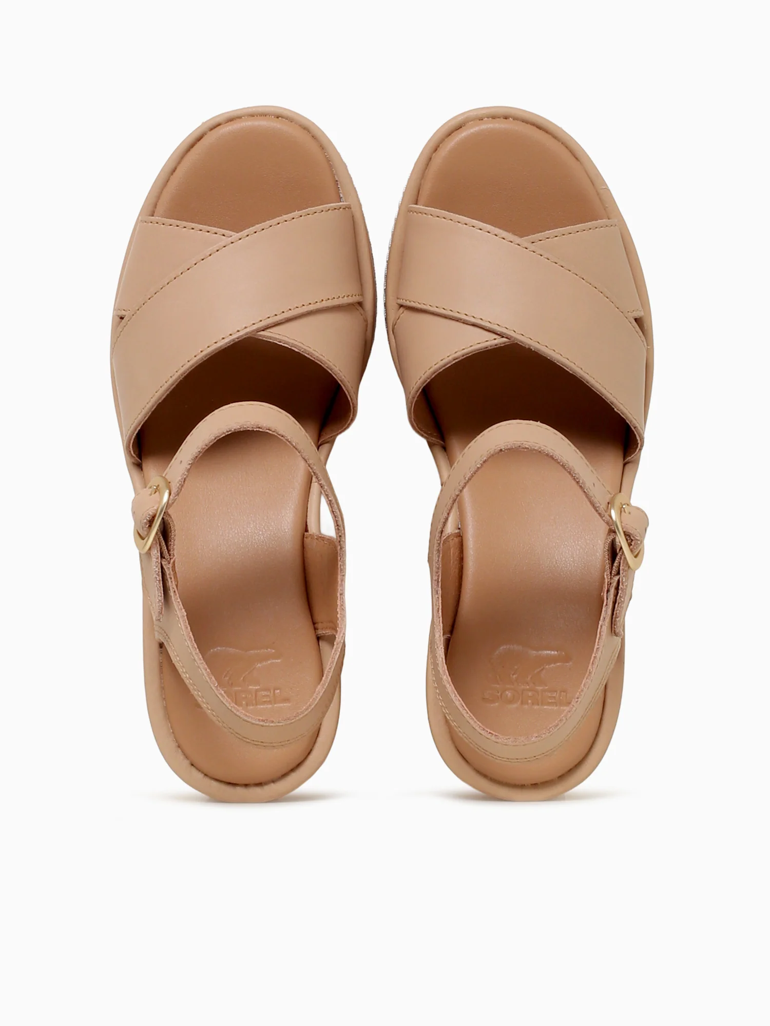 Sunpeak Wedge Ankle Strap Beige Leather - Image 7