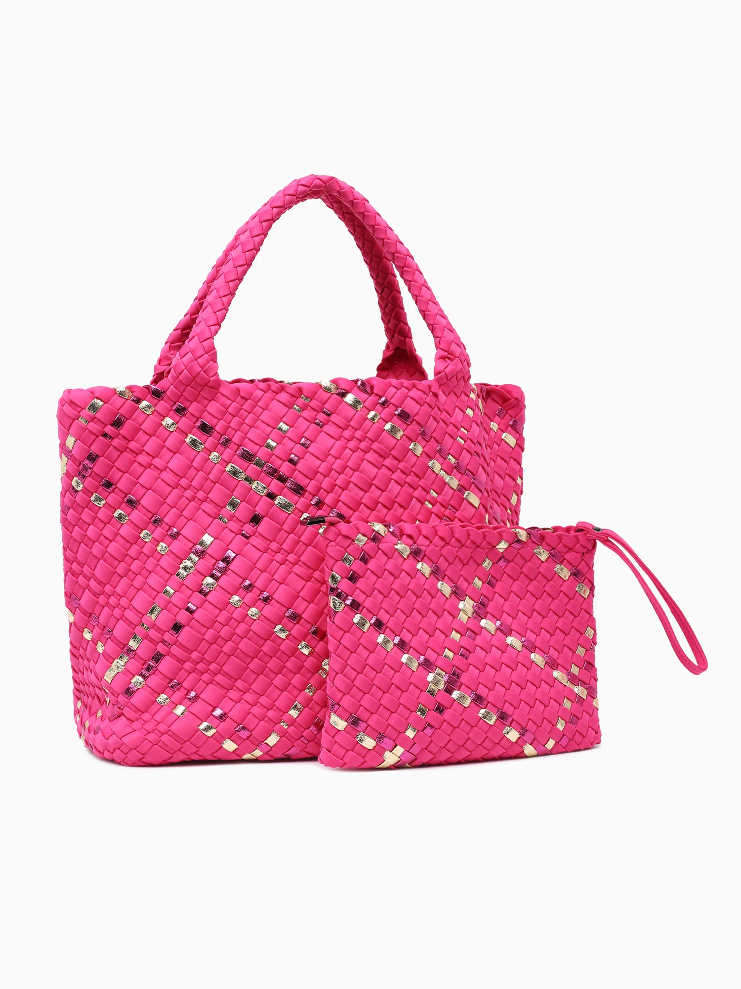 Woven Tote Fuschia - Image 3